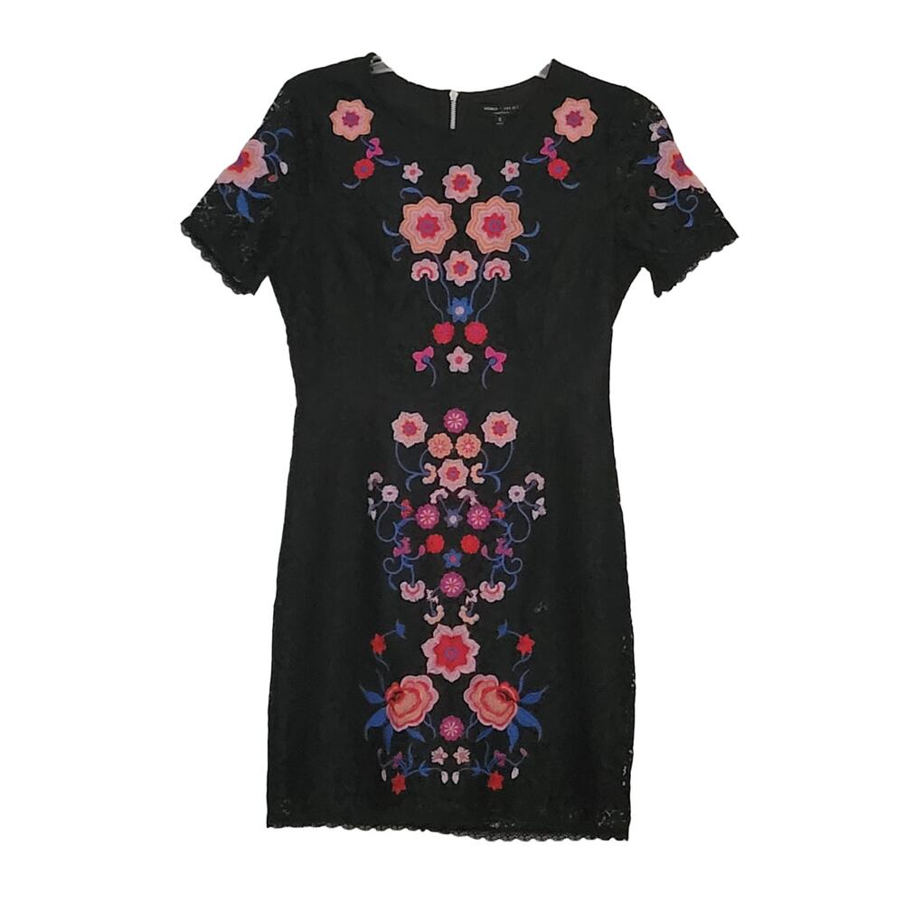 Y2K Romeo & Juliet Couture Dress Size S Pink Embroidery Floral Zip New Wimsygoth